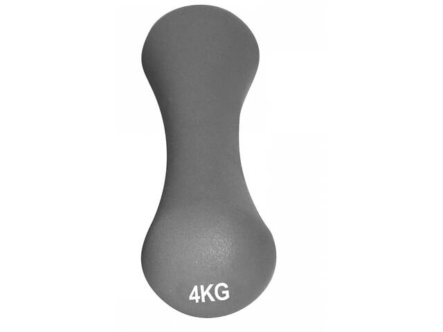 Гантель неопренова PowerPlay 4126 Spartacus 4 кг. Серая (1шт.) - Фото 2