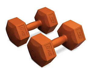 Гантелі для фітнесу композитні Hop-Sport HS-C060DS 2х6кг помаранчевий