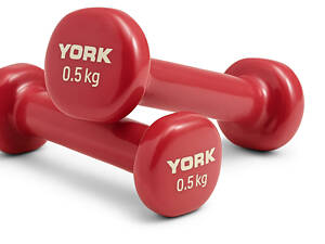 Гантелі для фітнесу вінілові круглі York Fitness 2х0,5кг рожевий