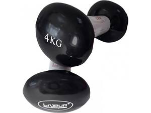 Гантели виниловые пары LiveUP Vinyl Dumbbell Egg Head черный 2х4кг LS2001-4