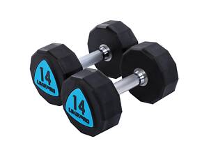 Гантелі цілісні LiveUp LP8003-14 14 кг 2 шт Чорно-сині (LP8003-14)