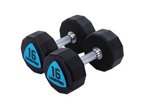 Гантелі цілісні LiveUp LP8003-16 16 кг 2 шт Чорно-сині (LP8003-16)