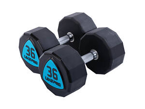 Гантелі цільні LiveUp LP8003-36 36 кг 2 шт Чорно-сині (LP8003-36)