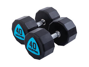 Гантелі цілісні LiveUp LP8003-40 40 кг 2 шт Чорно-сині (LP8003-40)