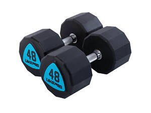 Гантелі цільні LiveUp LP8003-48 48 кг 2 шт Чорно-сині (LP8003-48)