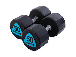 Гантелі цілісні LiveUp LP8003-50 50 кг 2 шт Чорно-сині (LP8003-50)
