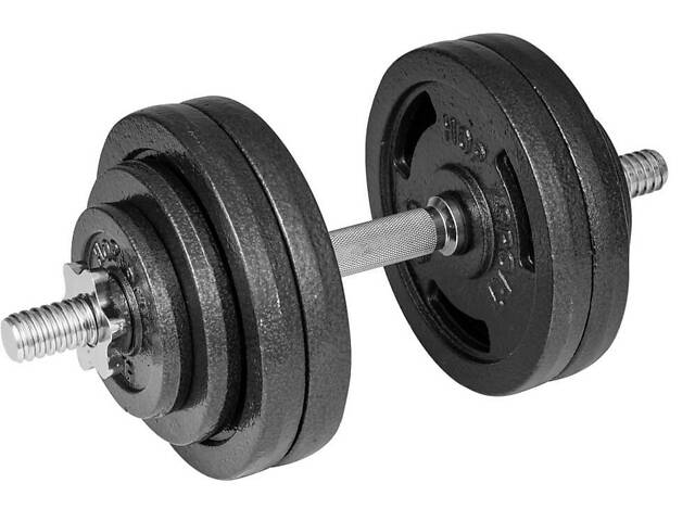 Гантеля металлическая Hop-Sport New 30кг с перчатками. - Фото 9