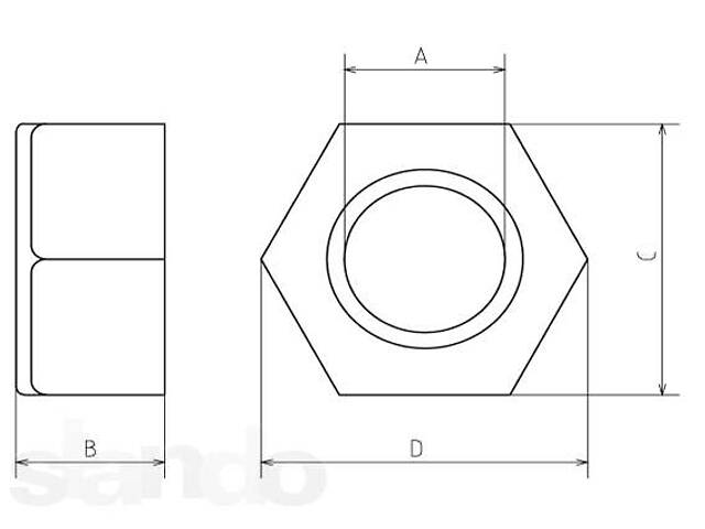 Гайка М10 з дюймовою різьбою - Фото 6