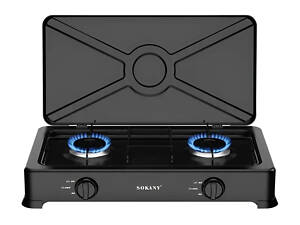 Газовая плита настольная на 2 конфорки мини газовая плита для дачи под баллон Sokany SK-07004