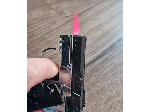 Газова запальничка спінер із турбо полум'ям у формі пістолета No2250 - Фото 2