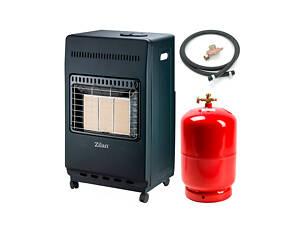 Газовий обігрівач ZILAN ZLN2830 + Комплект набір для підключення+ баллон 12Л, мощность 4200Вт, расход газа: