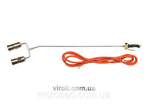 Газовий пальник VOREL з 2-а соплами L=1385мм з шлангом l= 5 м [8] DW