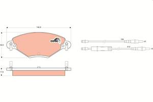 Комплект гальмівних накладок, дискове гальмо TRW GDB1448