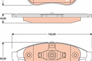 Комплект гальмівних накладок, дискове гальмо TRW GDB1790