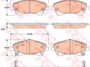 GDB3479 TRW - Гальмівні колодки до дисків TRW GDB3479 на TOYOTA AVENSIS седан (ZRT27, ADT27)