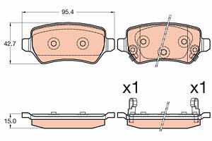 Комплект гальмівних накладок, дискове гальмо TRW GDB3585