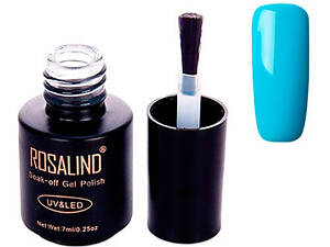 Гель-лак для нігтів манікюру 7мл Rosalind, шеллак, 54 блакитний