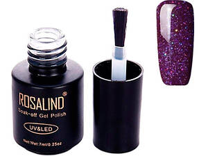 Гель-лак для нігтів манікюру 7мл Rosalind, шиммер, R23 фіолетовий