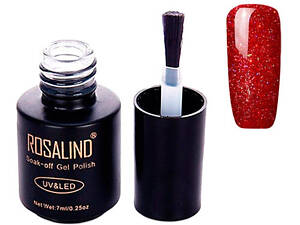 Гель-лак для нігтів манікюру 7мл Rosalind, шиммер, R01 червоний
