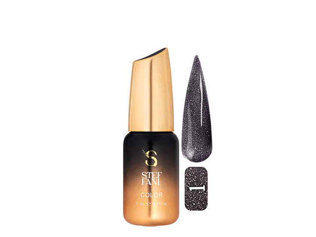 Гель-лак для ногтей с блестками Steffani Color Gel Polish Starlight 9 мл, 01 Темно-серый с шиммером