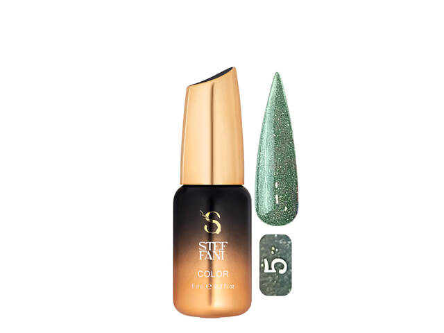 Гель-лак для ногтей с блестками Steffani Color Gel Polish Starlight 9 мл, 05 Зеленый с шиммером