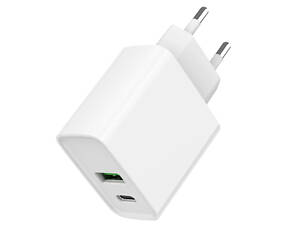 Gembird TA-UC-PDQC20-01-W 1 USB-A + 1 Type-C (PD20Вт + QC3.0 18Вт) Мережевий зарядний пристрій