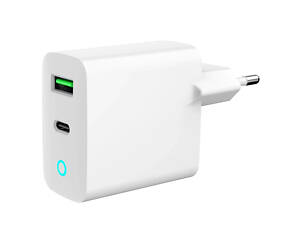 Gembird TA-UC-PDQC20L-W-01 1 USB-A + 1 Type-C (PD20Вт + QC3.0 18Вт) Мережевий зарядний пристрій