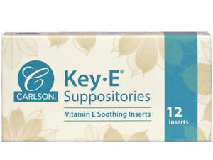 Геморрой, свечи с витамином Е, Key•E Suppositories, Carlson, 12 шт.