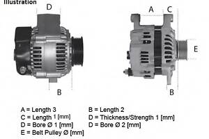 Генератор для моделей: AUDI (A3, A3, A3, A1, A1), SEAT (ALHAMBRA, TOLEDO), SKODA (YETI, RAPID), VOLKSWAGEN (GOLF, PASSAT, PAS)