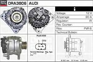 Генератор для моделей: AUDI (A2), SEAT (TOLEDO,LEON,IBIZA), SKODA (OCTAVIA,OCTAVIA,FABIA,FABIA,FABIA), VOLKSWAGEN (GOL)