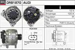 Генератор для моделей: AUDI (A4, A6, A6), VOLKSWAGEN (PASSAT, PASSAT)