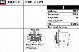 Генератор для моделей: FORD (FIESTA, FUSION,FOCUS,FOCUS,FOCUS,FOCUS,FOCUS,C-MAX,KUGA), MAZDA (3,3,3), VOLVO (S40,V50,C7