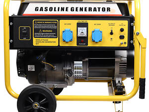 Генератор бензиновый 6,5/6,0 кВт ручной пуск / медная обмотка / рама с колесами BS7500