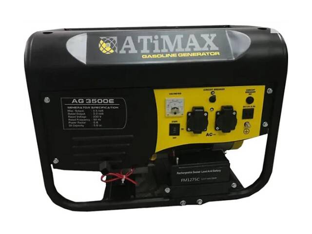 Генератор бензиновий Atimax AG-3500-E 2,8 кВт 1 фазний - Фото 1