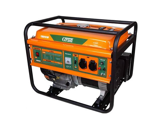 Генератор бензиновий (бензогенератор) GRAD 5.0/5.5 кВт ручний запуск, однофозаний, електрогенератор (5710955) - Фото 1