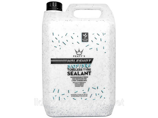 Герметик бескамерный Peaty's Holeshot BioFibre Tubeless Tyre Sealant, 25L, Оригінал! - Фото 1