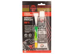 Герметик силіконовий RTV формувач прокладок високотемпературний +300°С чорний 85г ОАЕ ASMACO (6371211)