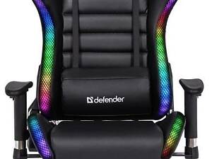 Геймерское кресло Defender Ultimate полиуритановое с RGB подсветкой Черный