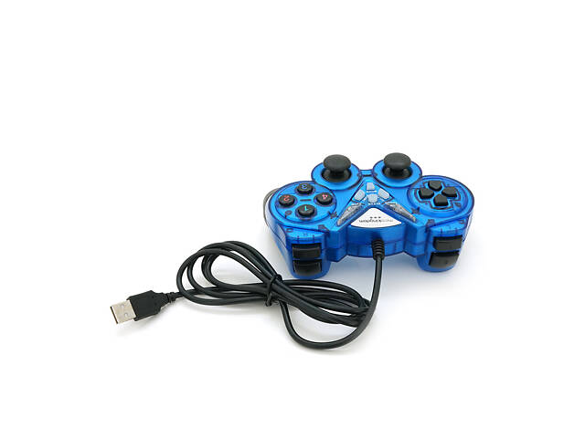 Геймпад Brazzers BR-8600 дротовий для ПК, USB 2.0, Double Shock, Blue, Blister - Фото 2
