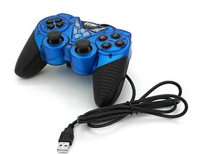 Геймпад дротовий для ПК USB-908 USB 2.0 Double Shock (Blue)