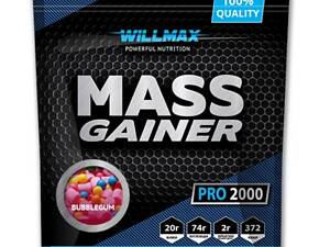 Гейнер Willmax Mass Gainer 2000 g /20 servings/ Bubblegum