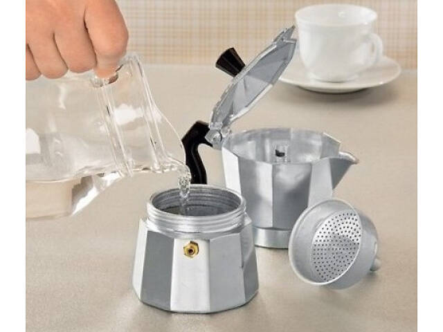 Гейзерна кавоварка Benson BN-156 300 мл 6 чашок сіра - Фото 3