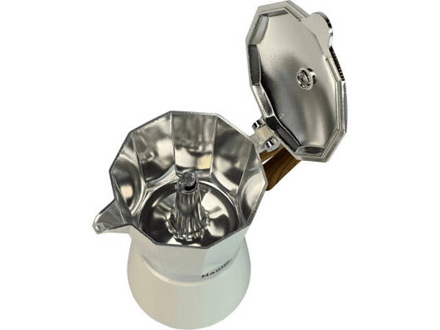 Гейзерная кофеварка Magio Бежева 9 порції 450 мл (MG-1009) - Фото 2