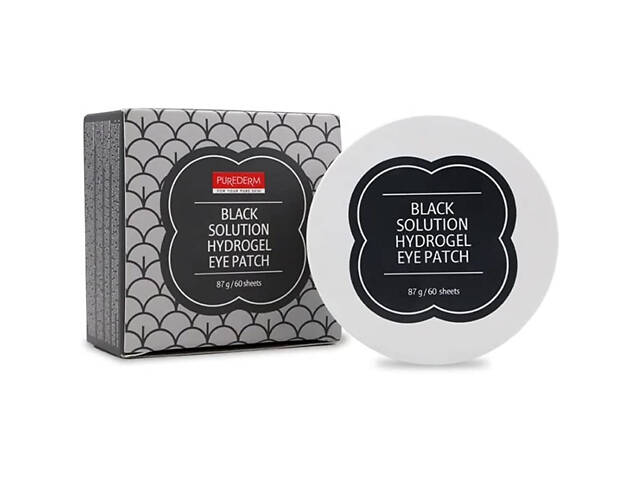 Гидрогелевые патчи под глаза Purederm Black Solution Hydrogel Eye Patch 60 шт (8809411184406) - Фото NaN