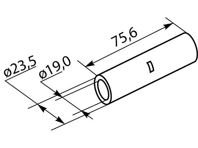 Гільза луджена 185 кв.мм. довжина: 75,6мм (1 шт.) [A0060080014] GT-185 АСКО - Фото 3