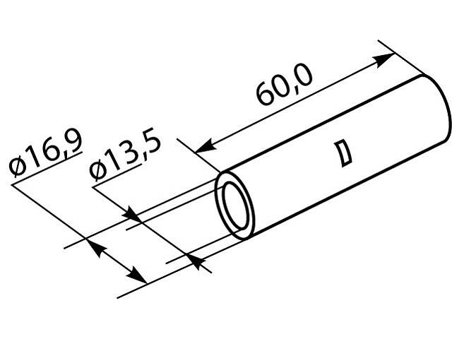 Гільза луджена 95 кв.мм. довжина: 60мм (1 шт.) [A0060080011] GT-95 АСКО - Фото 3