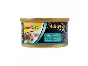 GimCat Влажный корм для кошек GimCat Shiny Cat, 70 г, курица и креветки