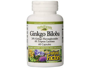 Гинкго Билоба Natural Factors Ginkgo Biloba 60mg 60 Capsules