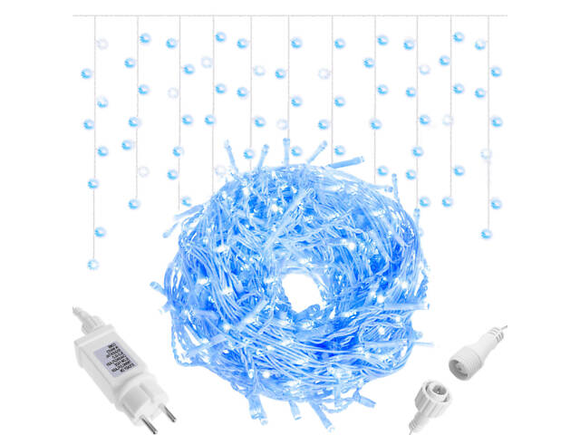 Гірлянда бахрома вулична (зовнішня) Springos 12 м 300 LED + Flash CL0318 Blue - Фото 10