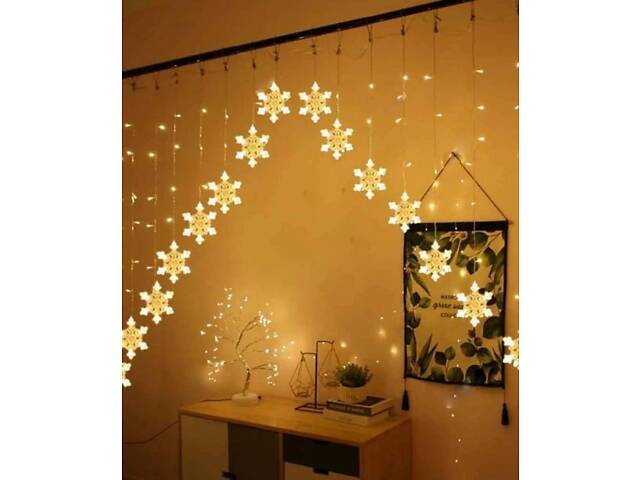 Гірлянда електрична штора арка Сніжинка 3 м ТЕПЛА XPRO GR-54 (GR-54_255) - Фото 4